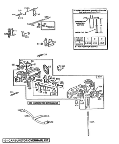 Pull Choke Carburetor Diagram and Parts List for 80202-1780-01  Briggs and Stratton Engine